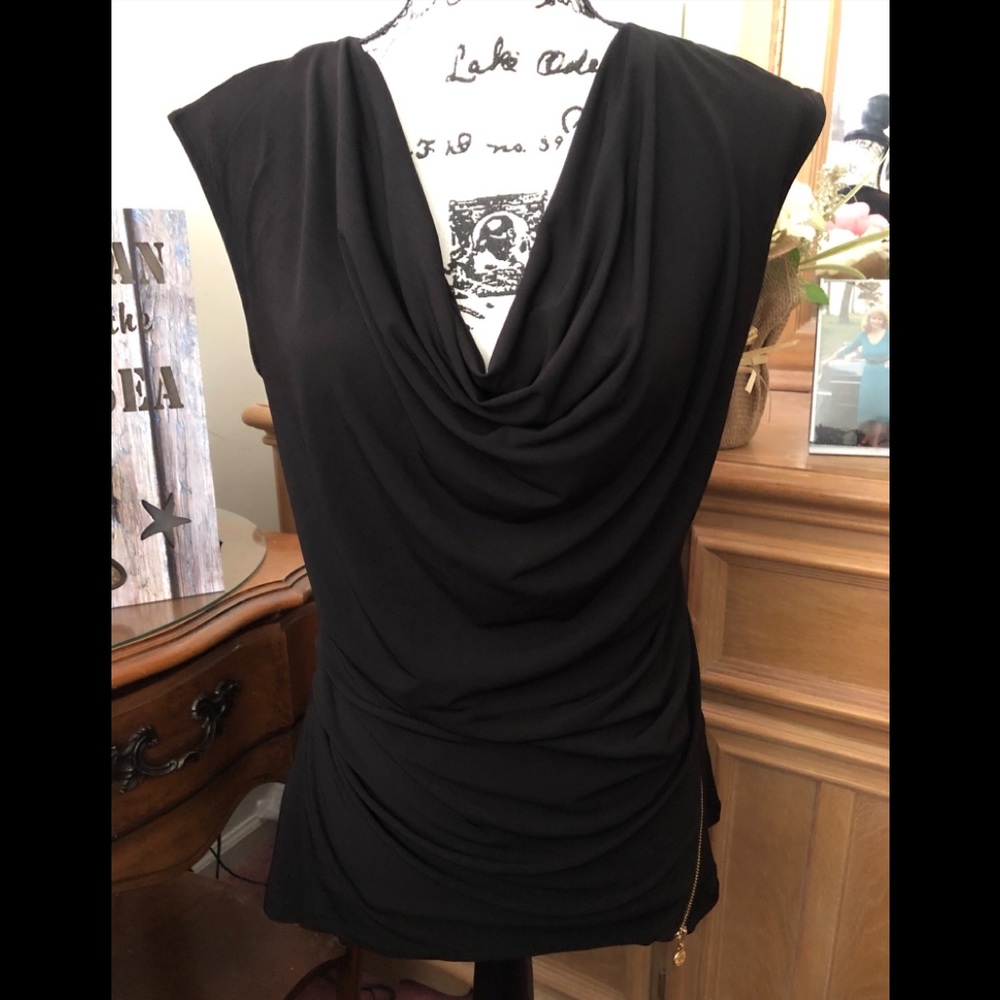 Anne Klein sleeveless cowl neck top size S E1